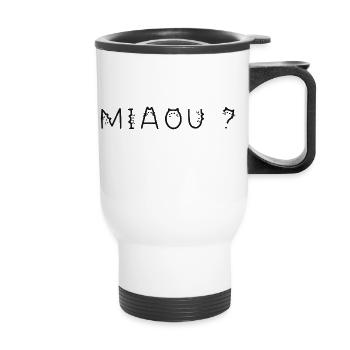 Meow, for cat fans - Thermal mug with handle - white - Front
