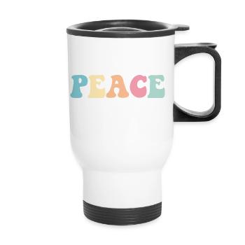 peace vintage for peace lovers - Thermal mug with handle - white - Front