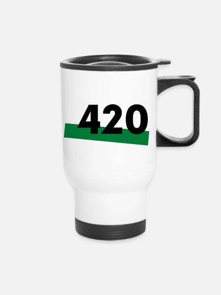 420 - Thermobecher mit Tragegriff - Weiß