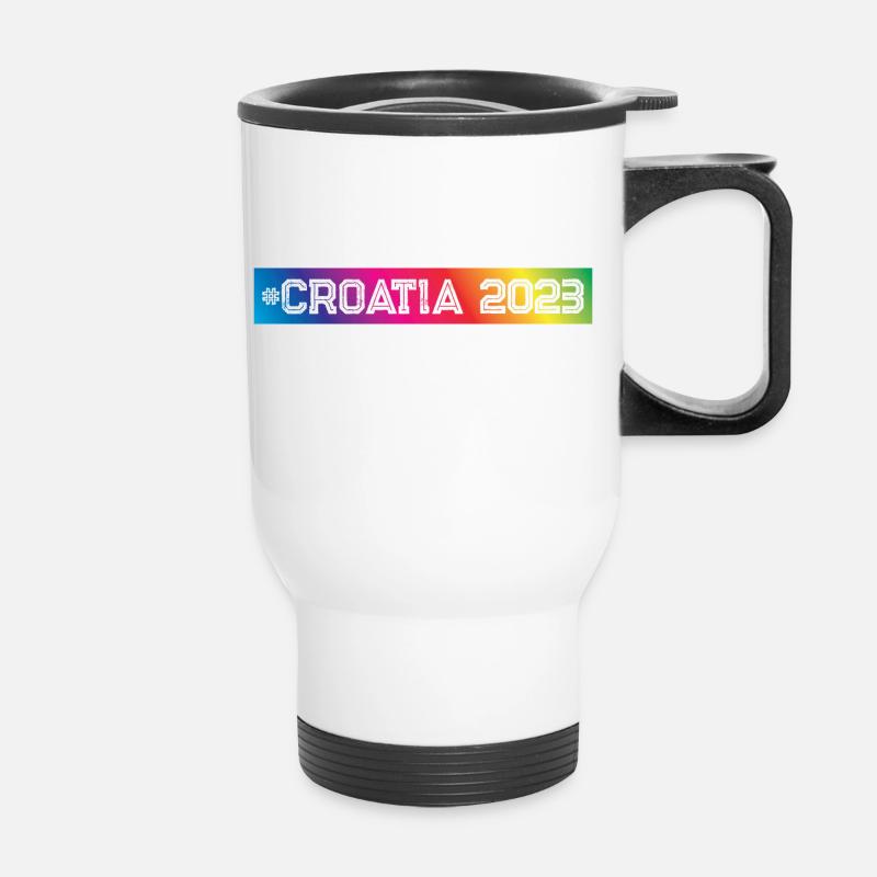 Croatia 2023 Colorful - Thermal mug with handle - white