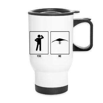 You - Me - Paragliding Approach - Thermal mug with handle - white - Front