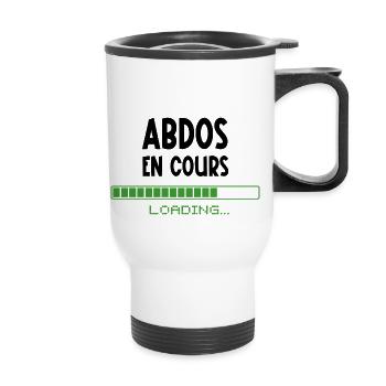 abdos en cours - Tasse isotherme avec poignée - blanc - Devant