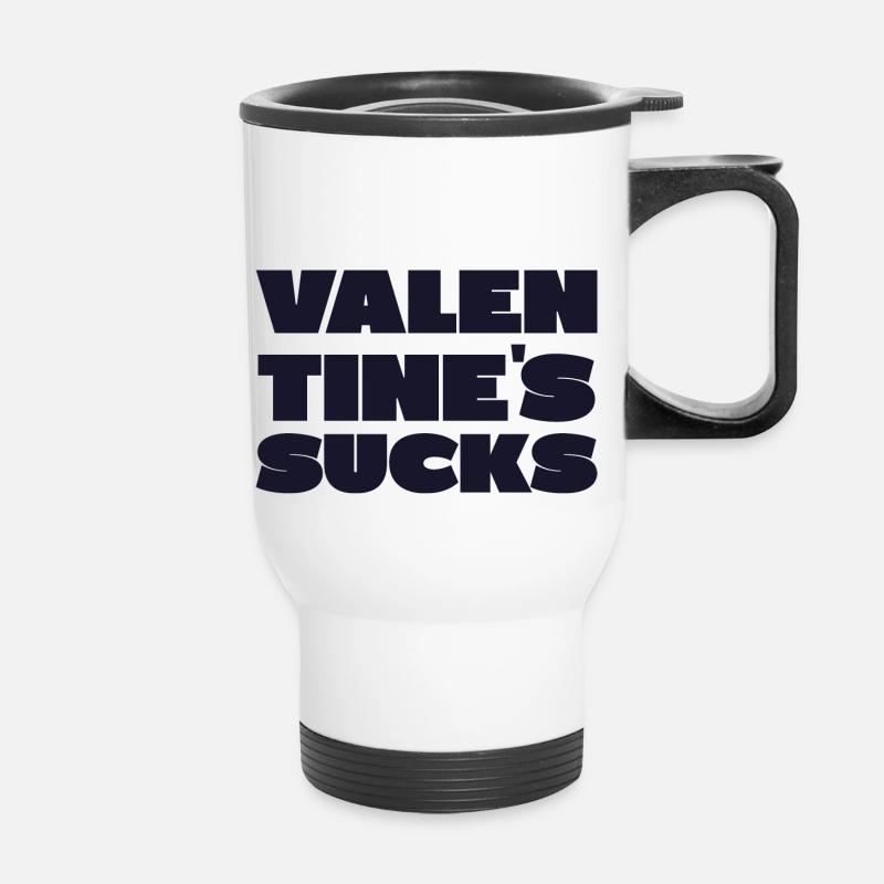 La Saint-Valentin, c’est nul - Tasse isotherme avec poignée - blanc