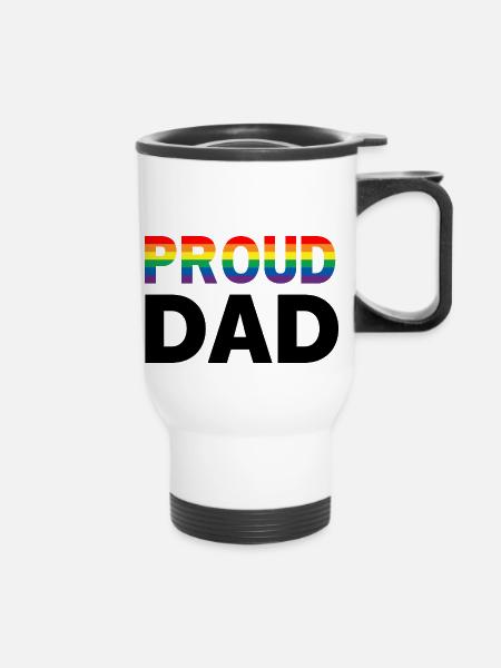 Proud Dad Pride - Thermobecher mit Tragegriff - Weiß