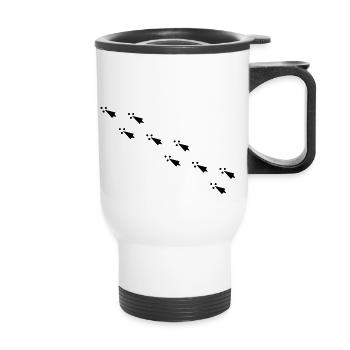 Ermine Stripes - Ornament/ Diagonal - Thermal mug with handle - white - Front