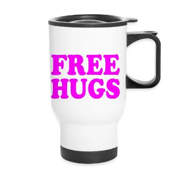 Free hugs - Thermal mug with handle - white - Front