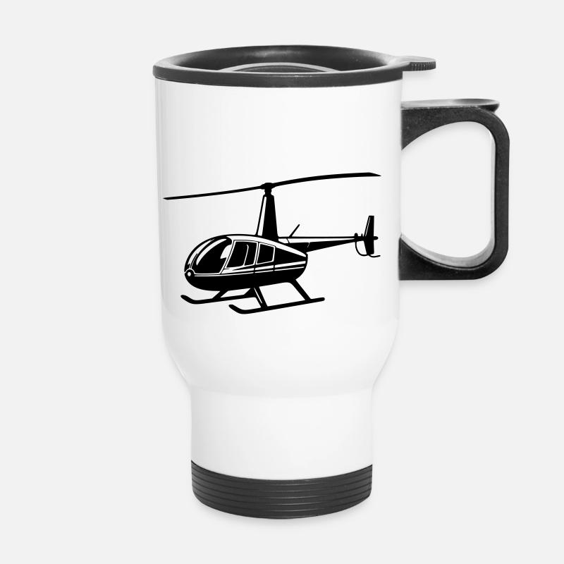 Hubschrauber - Thermobecher mit Tragegriff - Weiß