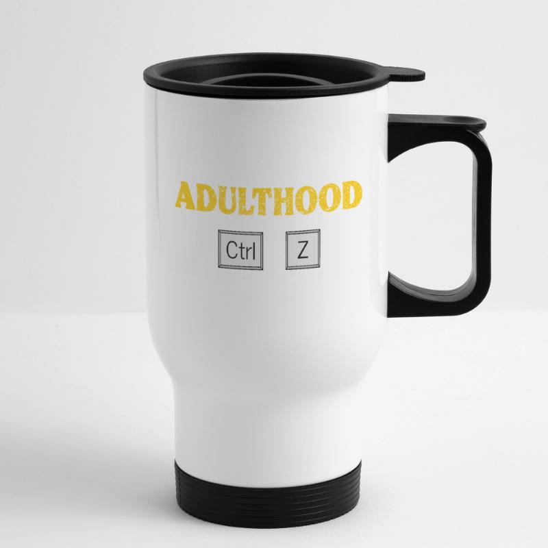 Adulthood Ctrl Z Tech Geek Coding and Programming Thermal mug with handle