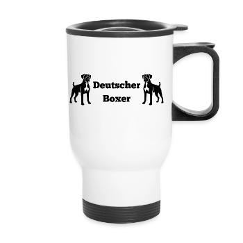 Deutscher Boxer - Thermobecher mit Tragegriff - Weiß - Vorne