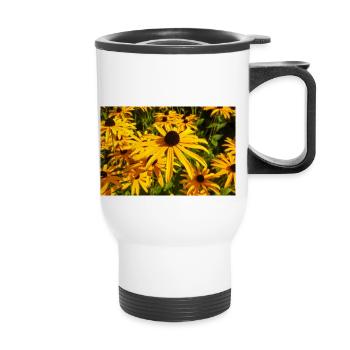 échinacée orange aussi échinacée Sonnenhut - Tasse isotherme avec poignée - blanc - Devant
