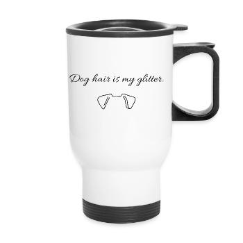 Drôle de dicton pour tous les propriétaires de chiens - Tasse isotherme avec poignée - blanc - Devant