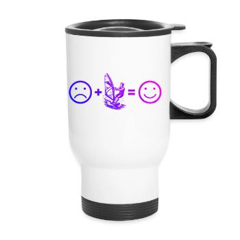 Un motif spécialement dédié à la planche à voile - Tasse isotherme avec poignée - blanc - Devant