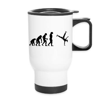 Geschenkidee für eine Dance-Fanin mit Hip-Hop-Tanz - Thermobecher mit Tragegriff - Weiß - Vorne