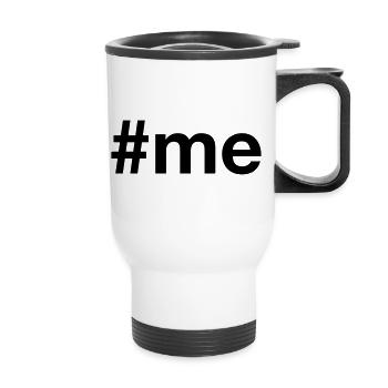 me Hashtag - Thermobecher mit Tragegriff - Weiß - Vorne