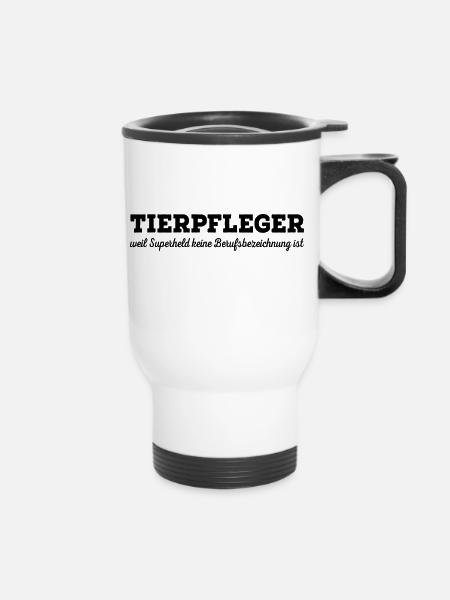 Tierpfleger - Thermobecher mit Tragegriff - Weiß