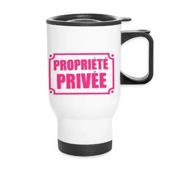 sign private property - Thermal mug with handle - white - Front