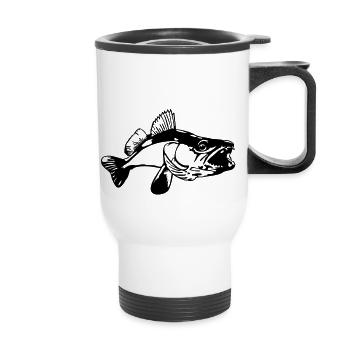 Zander mouth - Thermal mug with handle - white - Front