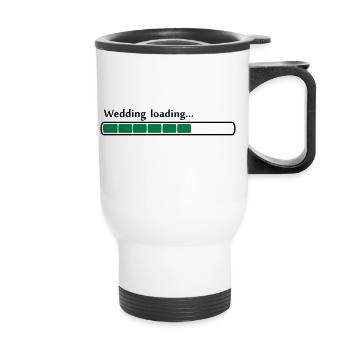 wedding loading 80% - Thermobecher mit Tragegriff - Weiß - Vorne