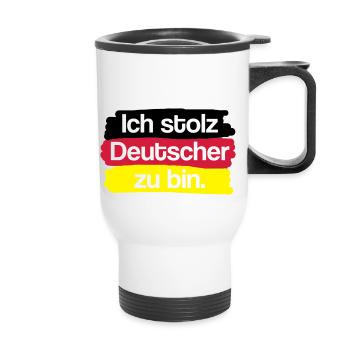 Je suis fier d'être allemand. - Tasse isotherme avec poignée - blanc - Devant