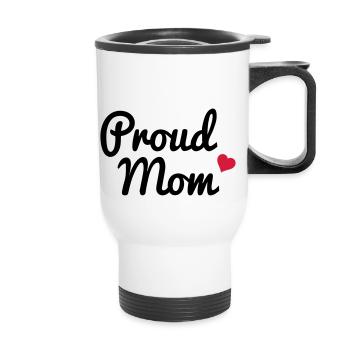 Proud Mom - Thermobecher mit Tragegriff - Weiß - Vorne