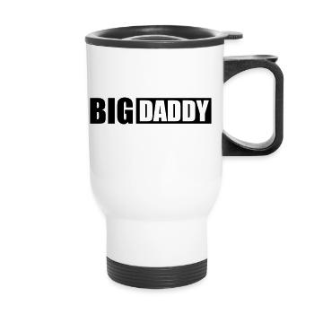 Logo Vatertag Big Daddy Vater Held Papa - Thermobecher mit Tragegriff - Weiß - Vorne