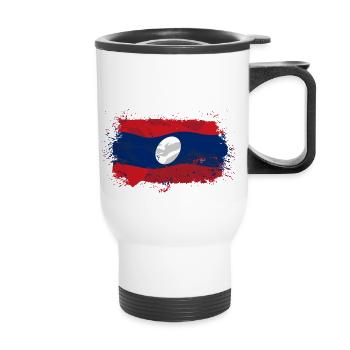 Laos Flag - Thermobecher mit Tragegriff - Weiß - Vorne