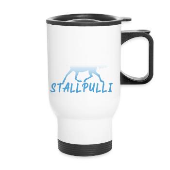 Stallpulli Pferd Reiten Reitstall Reiterhof Stall - Thermobecher mit Tragegriff - Weiß - Vorne