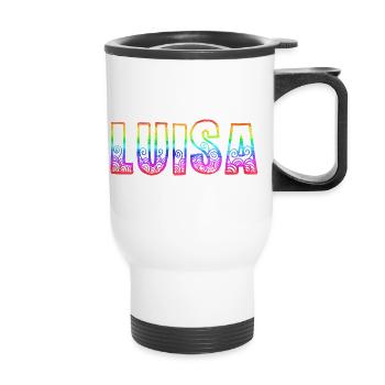 luisa rs regenbogen - Thermobecher mit Tragegriff - Weiß - Vorne