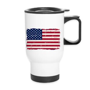 Drapeau des États-Unis - Drapeau des États-Unis d’Amérique - Tasse isotherme avec poignée - blanc - Devant