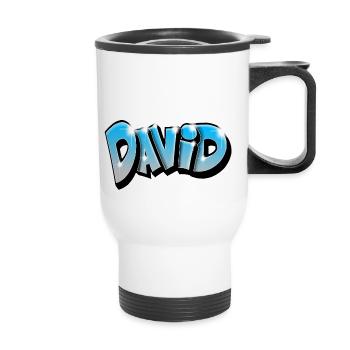 David - Thermobecher mit Tragegriff - Weiß - Vorne