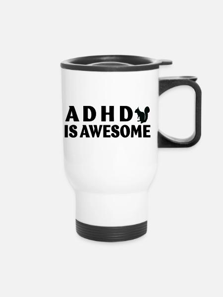 adhd is awesome - Thermobecher mit Tragegriff - Weiß