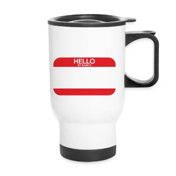 balise de nom vide mon nom est - Tasse isotherme avec poignée - blanc - Devant