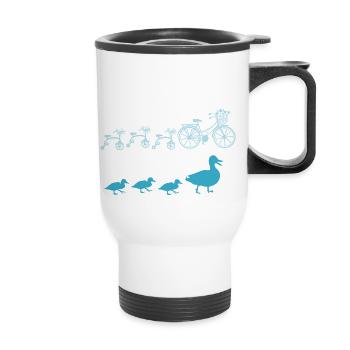 Cyclist Bicycle Family Mama Cycling - Thermal mug with handle - white - Front