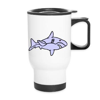 Fish Shark Predator Predator Water Graffiti Ocean - Thermal mug with handle - white - Front