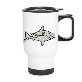 Fish Shark Predator Predator Water Graffiti Ocean - Thermal mug with handle - white - Front