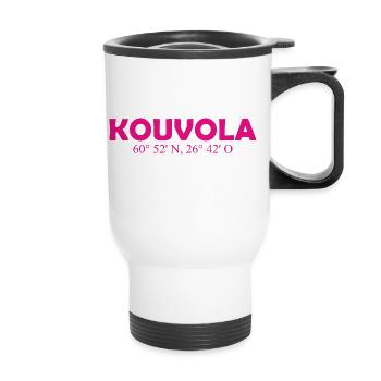Kouvola - Finlande - Coordonnées Longitude Latitude - Tasse isotherme avec poignée - blanc - Devant