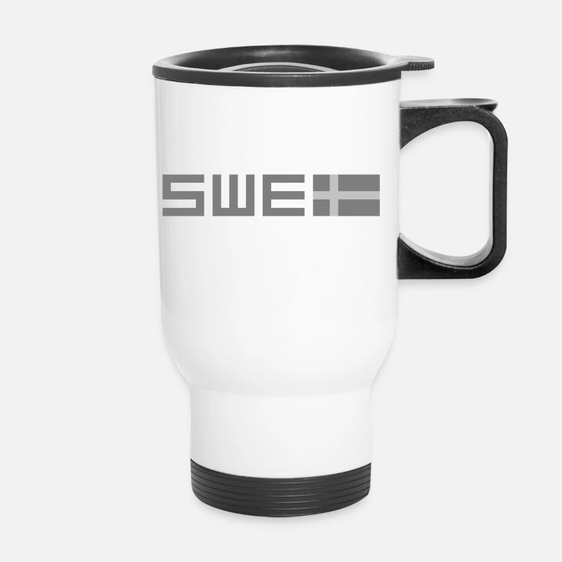 Sweden Tactical Flag - Thermal mug with handle - white