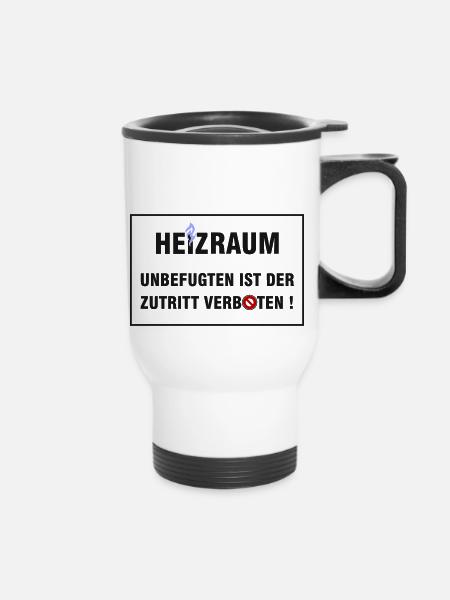 Heizraum Gas - Thermobecher mit Tragegriff - Weiß