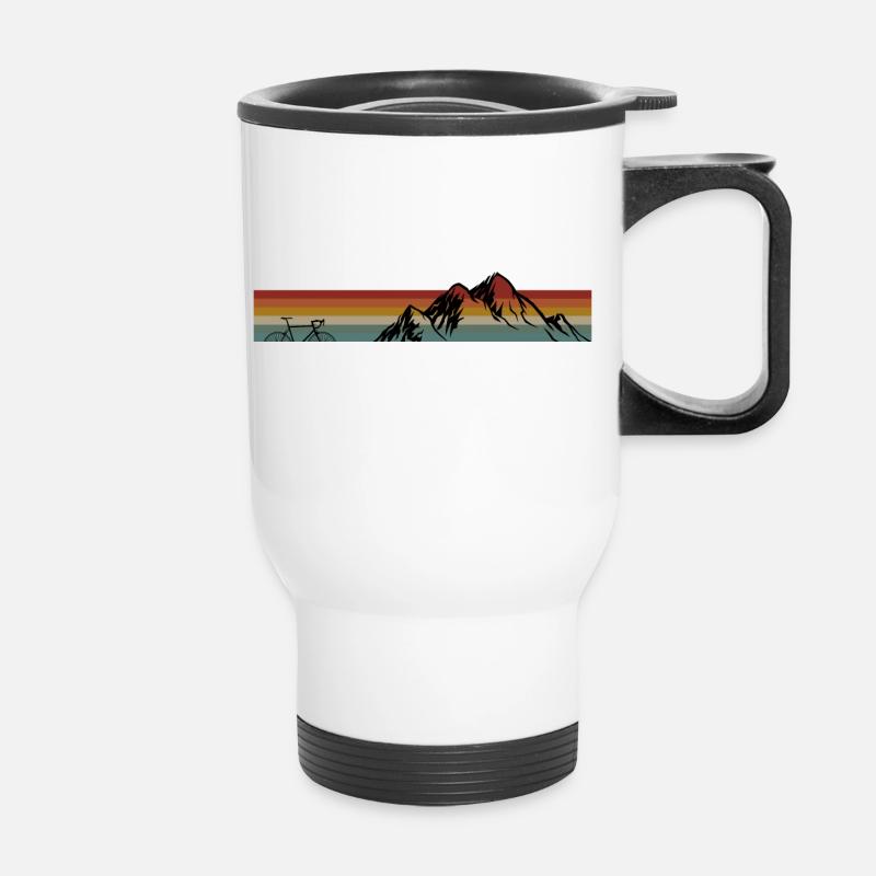 Montagne et vélo - Tasse isotherme avec poignée - blanc
