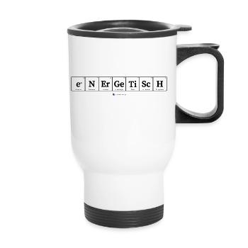 energetisch (helle Stoffe) - Thermobecher mit Tragegriff - Weiß - Vorne