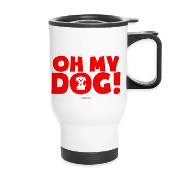 Oh mon chien ! - Tasse isotherme avec poignée - blanc - Devant