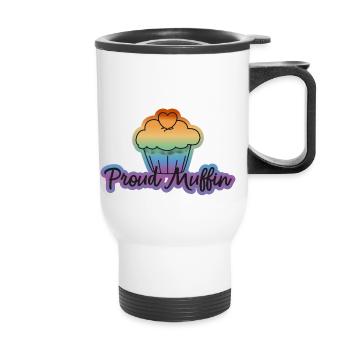 Proud Muffin - Thermal mug with handle - white - Front