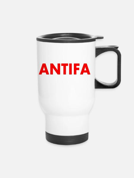 Antifa - Thermobecher mit Tragegriff - Weiß