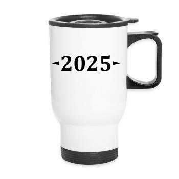 2025 - Thermobecher mit Tragegriff - Weiß - Vorne