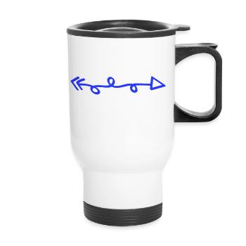 arrow - Thermal mug with handle - white - Front