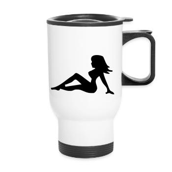 Sexy Mädchen - Thermobecher mit Tragegriff - Weiß - Vorne