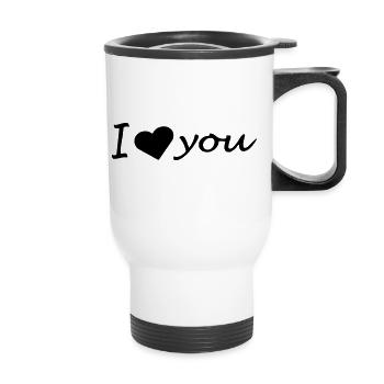 I love you - Thermobecher mit Tragegriff - Weiß - Vorne
