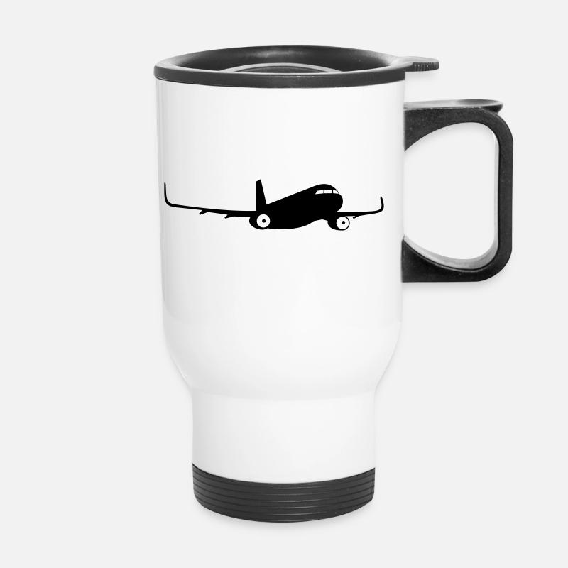 flugzeug - Thermobecher mit Tragegriff - Weiß