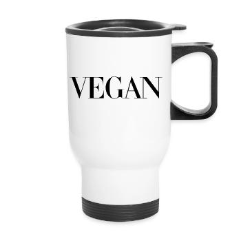 VEGAN - Thermobecher mit Tragegriff - Weiß - Vorne