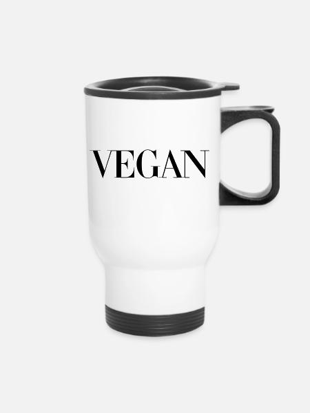 VEGAN - Thermobecher mit Tragegriff - Weiß